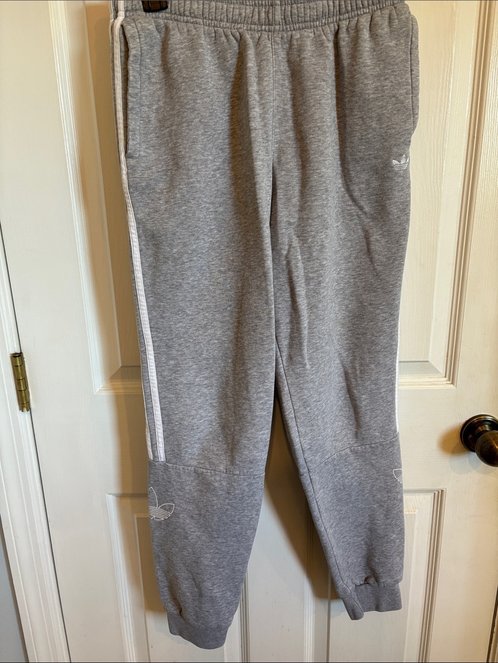 adidas Kids Gray Sweatpants with White Stripes